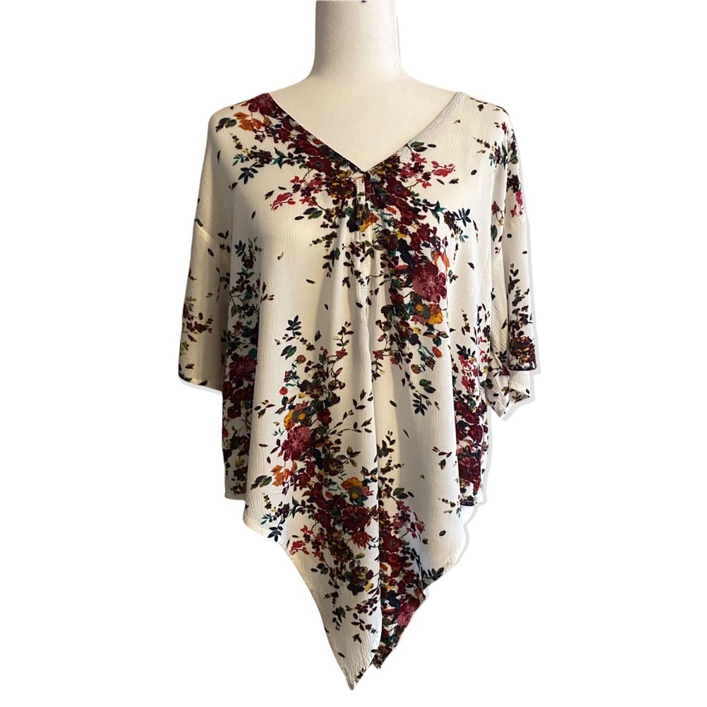 ✨ LUQ • Flora Drape Front Flowy Blouse